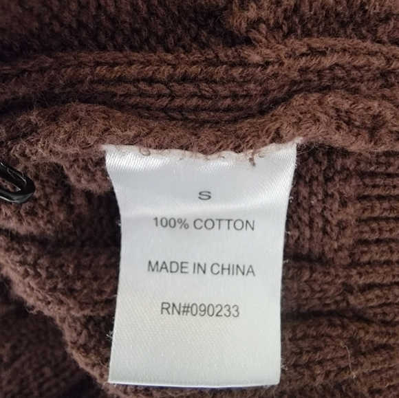 Playboy PacSun Crop Sweater Top Small Bunny Boxy Cable Knit Brown - Picture 6 of 7